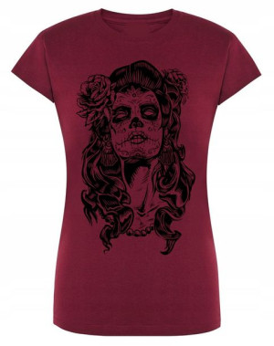 T-Shirt damski nadruk Twarz CZASZKA Kobieta r.L