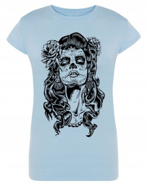 T-Shirt damski nadruk Twarz CZASZKA Kobieta r.S