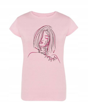 T-Shirt damski nadruk twarz Kobiety r.L