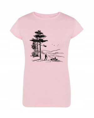 T-Shirt damski nadruk wędrówka hiking r.L