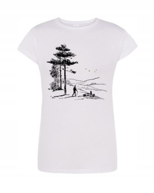 T-Shirt damski nadruk wędrówka hiking r.M