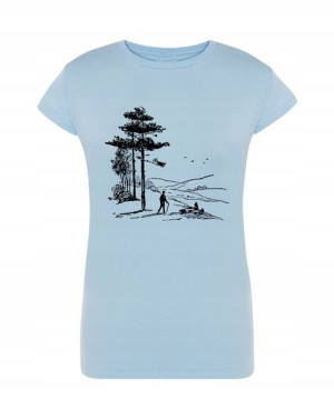T-Shirt damski nadruk wędrówka hiking r.S