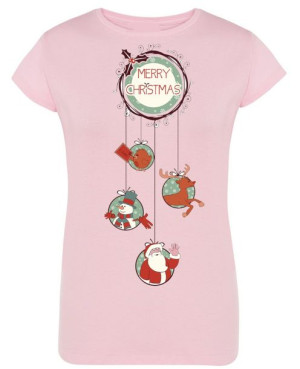T-Shirt damski nadruk Wesołych Świąt Mikołaj R.M