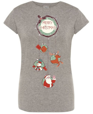 T-Shirt damski nadruk Wesołych Świąt Mikołaj R.XXL