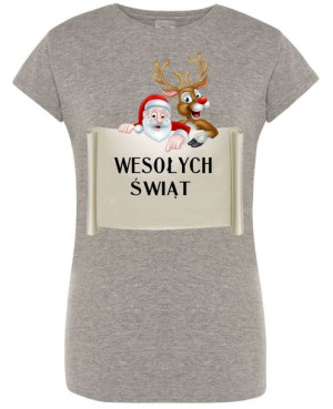 T-Shirt damski nadruk Wesołych Świąt R.L
