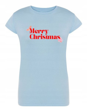 T-Shirt damski nadruk Wesołych Świąt r.M