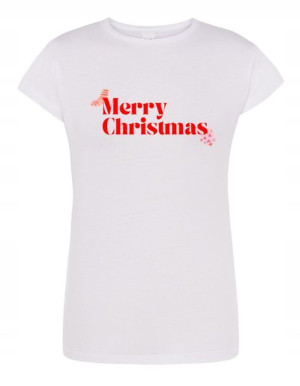 T-Shirt damski nadruk Wesołych Świąt r.S