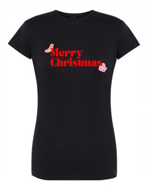 T-Shirt damski nadruk Wesołych Świąt r.XXL