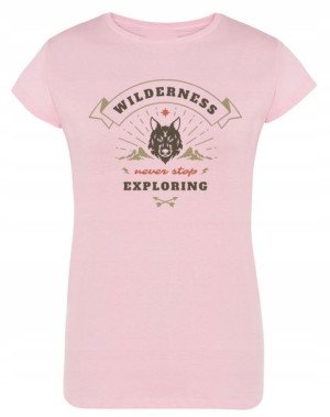 T-Shirt damski nadruk WILK przygoda r.M