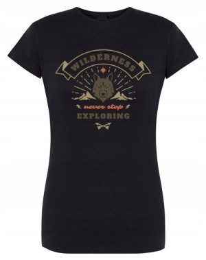 T-Shirt damski nadruk WILK przygoda r.XXL