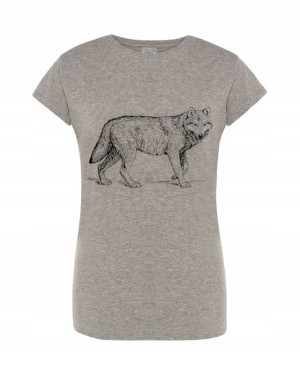 T-Shirt damski nadruk Wilk Rozm.L
