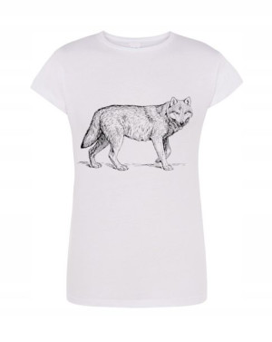 T-Shirt damski nadruk Wilk Rozm.M
