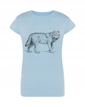T-Shirt damski nadruk Wilk Rozm.XL
