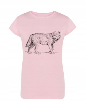 T-Shirt damski nadruk Wilk Rozm.XXL