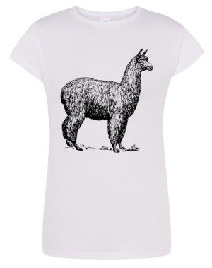 T-Shirt damski nadruk Zwierzę ALPAKA r.L