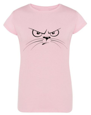 T-Shirt damski nadruk ZŁY Grumpy KOT r.M