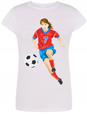 T-shirt Damski Piłkarka Piłka Nożna Nadruk R.M