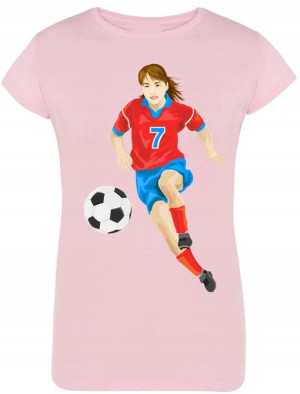 T-shirt Damski Piłkarka Piłka Nożna Nadruk R.M