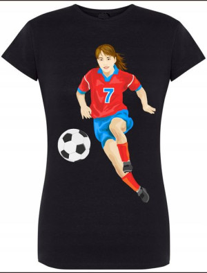 T-shirt Damski Piłkarka Piłka Nożna Nadruk R.M