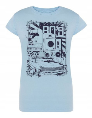 T-Shirt damski RETRO nadruk lata 80te 80s r.S
