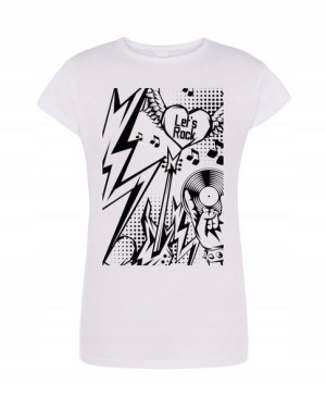 T-Shirt damski rockowy nadruk Let’s Rock r.XL