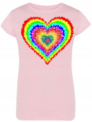 T-Shirt damski Serce Tie Dye Rozm.XL