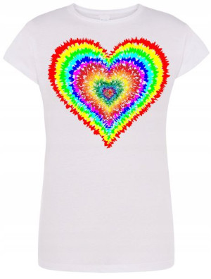 T-Shirt damski Serce Tie Dye Rozm.XXL