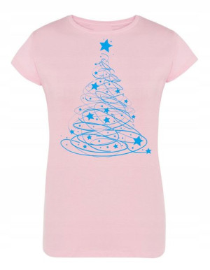 T-Shirt damski ŚWIĄTECZNY nadruk Choinka r.M