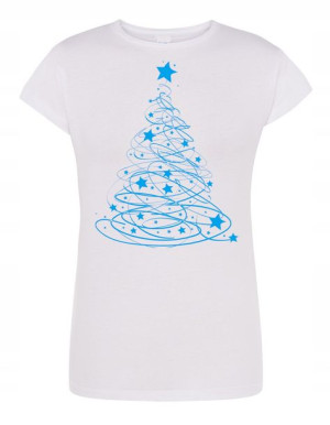 T-Shirt damski ŚWIĄTECZNY nadruk Choinka r.S