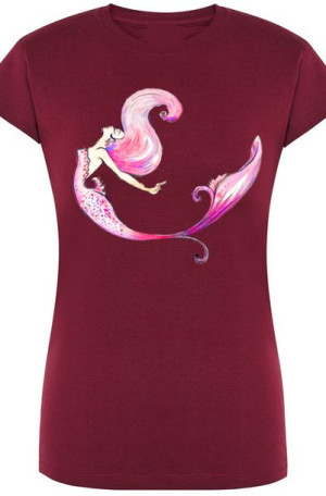 T-Shirt Damski Syrenka Modny Nadruk Rozm.L