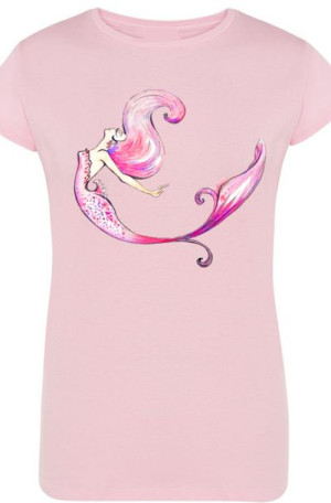 T-Shirt Damski Syrenka Modny Nadruk Rozm.M