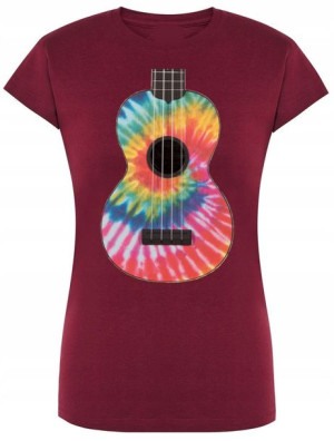 T-Shirt damski Tie Dye Gitara Kolorowa Rozm.L
