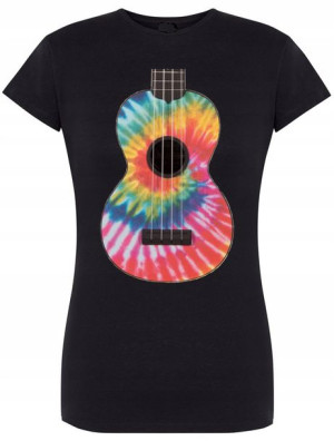 T-Shirt damski Tie Dye Gitara Kolorowa Rozm.XL