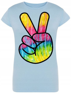 T-Shirt damski Tie Dye Peace Znak Pokoju R.XL
