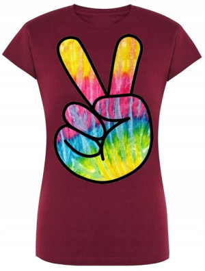 T-Shirt damski Tie Dye Peace Znak Pokoju R.XXL