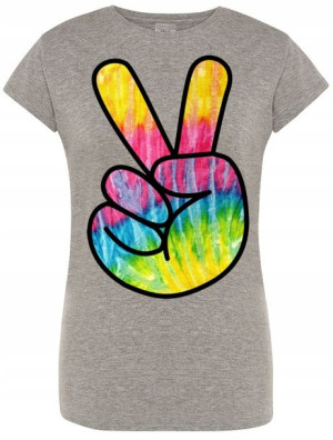 T-Shirt damski Tie Dye Peace Znak Pokoju R.XXL