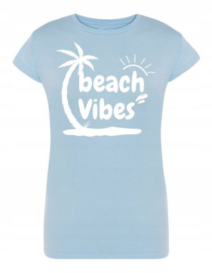 T-Shirt damski wakacyjny nadruk Beach Vibes r.M