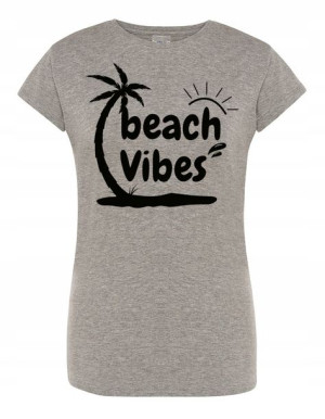 T-Shirt damski wakacyjny nadruk Beach Vibes r.M