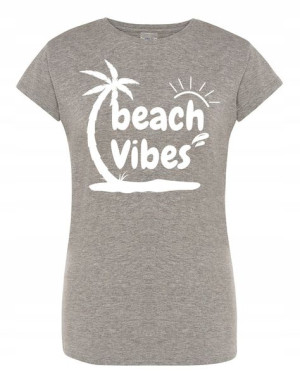 T-Shirt damski wakacyjny nadruk Beach Vibes r.XL