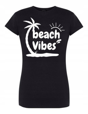T-Shirt damski wakacyjny nadruk Beach Vibes r.XXL