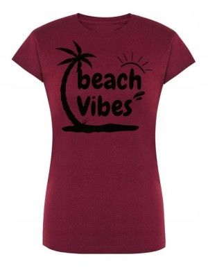 T-Shirt damski wakacyjny nadruk Beach Vibes r.XXL