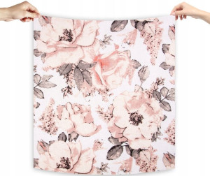 Pielucha flanelowa bawełniana Łososiowy kwiat