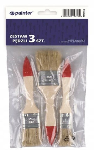 Zestaw Pędzli Malarskich Uniwersalny Painter 3 Szt
