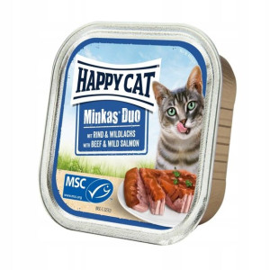 Happy Cat Pasztet dla kota wołowina łosoś 100g