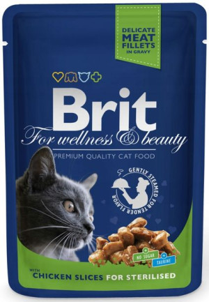 Brit Premium Cat 100g Chicken Sterilised saszetka