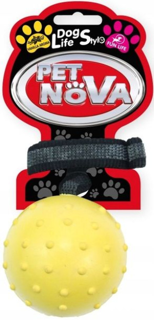 Pet Nova Piłka aport. 6cm pasek vanilia żółta