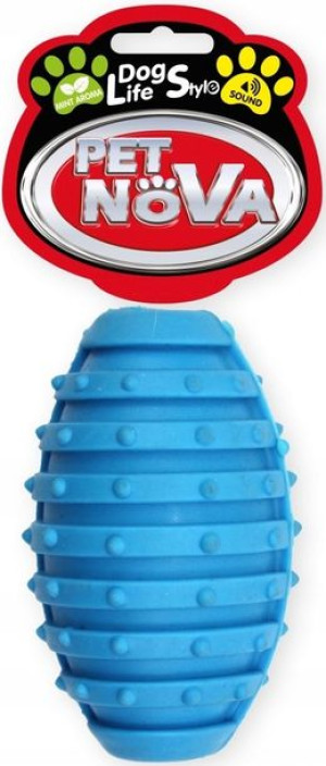 Pet Nova Piłka rugby z dzwonkiem 10cm niebies