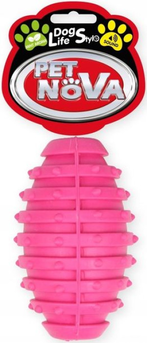 Pet Nova Piłka rugby z dzwonkiem 10cm, różowa