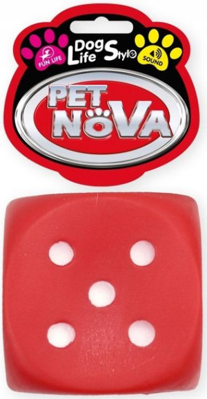 Pet Nova Kostka do rzucania 6cm czerwona