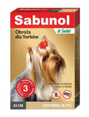 Sabunol Obroża złota 35cm kleszcze i pchły 90 dni